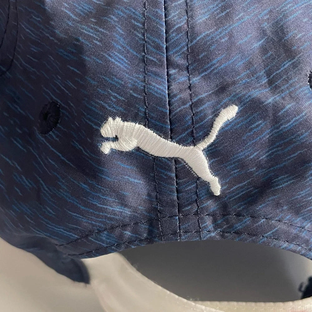 Puma baseball cap hat running one size fits all women’s navy blue & white LN - Picture 2 of 5